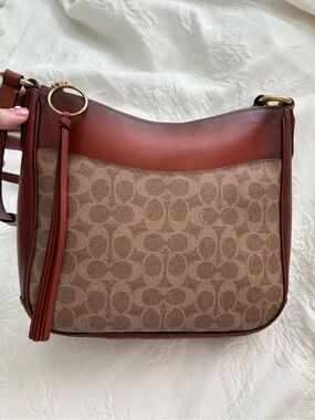 Coach Signature Saddle Crossbody Bag in Brown and Rust